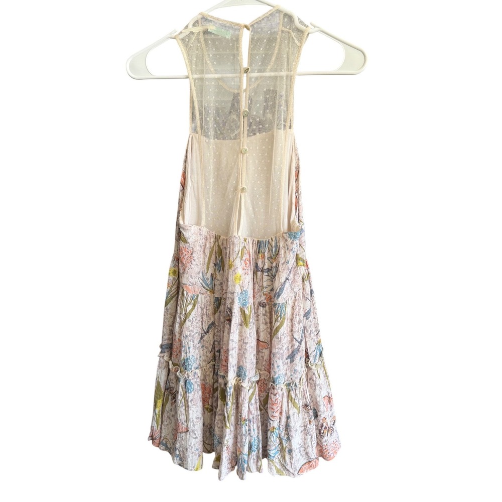 Kimchi Blue Urban Outfitters Butterfly Print Mesh Yoke Tiered Mini Dress XS - Picture 3 of 7